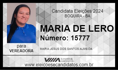 Candidato MARIA DE LERO 2024 - BOQUIRA - Eleições