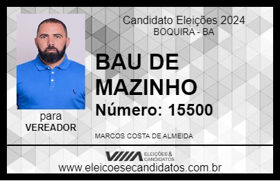 Candidato BAU DE MAZINHO 2024 - BOQUIRA - Eleições