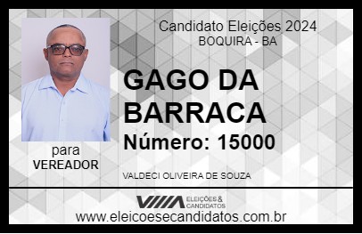 Candidato GAGO DA BARRACA 2024 - BOQUIRA - Eleições