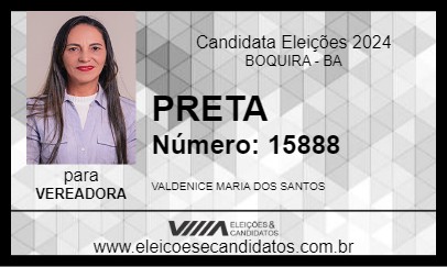 Candidato PRETA 2024 - BOQUIRA - Eleições