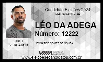 Candidato LÉO DA ADEGA 2024 - MACARANI - Eleições