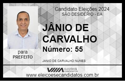 Candidato JÂNIO DE CARVALHO 2024 - SÃO DESIDÉRIO - Eleições