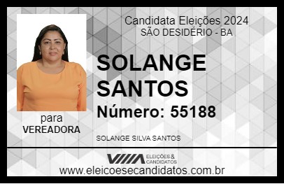 Candidato SOLANGE SANTOS 2024 - SÃO DESIDÉRIO - Eleições