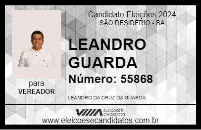 Candidato LEANDRO GUARDA 2024 - SÃO DESIDÉRIO - Eleições