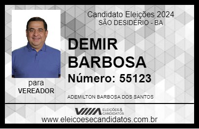 Candidato DEMIR BARBOSA 2024 - SÃO DESIDÉRIO - Eleições