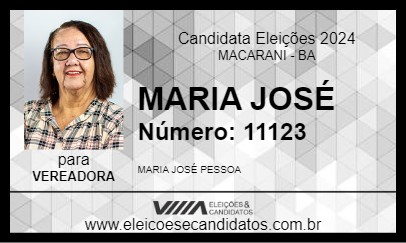 Candidato MARIA JOSÉ 2024 - MACARANI - Eleições