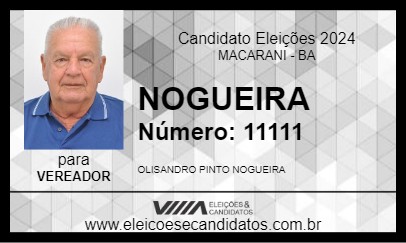 Candidato NOGUEIRA 2024 - MACARANI - Eleições