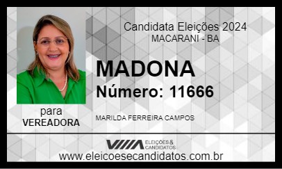 Candidato MADONA 2024 - MACARANI - Eleições