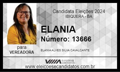 Candidato ELANIA 2024 - IBIQUERA - Eleições