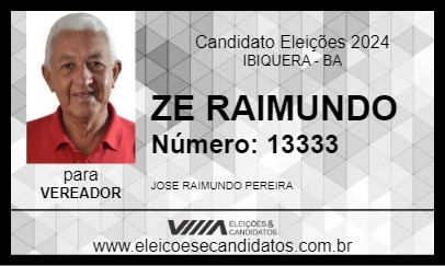 Candidato ZE RAIMUNDO 2024 - IBIQUERA - Eleições