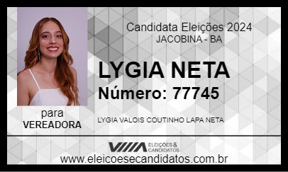 Candidato LYGIA NETA 2024 - JACOBINA - Eleições