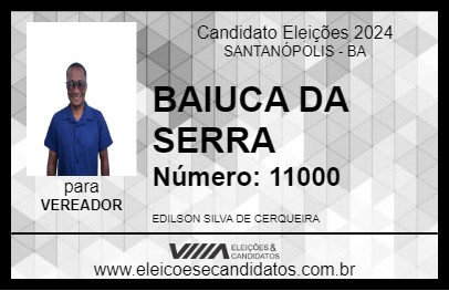 Candidato BAIUCA  DA SERRA 2024 - SANTANÓPOLIS - Eleições