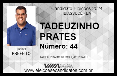 Candidato TADEUZINHO PRATES 2024 - IBIASSUCÊ - Eleições