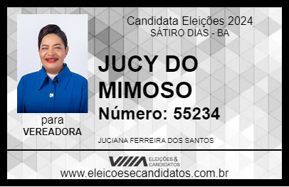 Candidato JUCY DO MIMOSO 2024 - SÁTIRO DIAS - Eleições