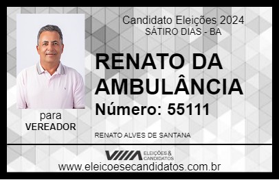 Candidato RENATO DA AMBULÂNCIA 2024 - SÁTIRO DIAS - Eleições