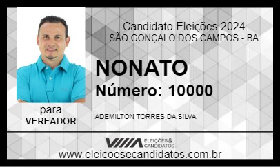 Candidato NONATO 2024 - SÃO GONÇALO DOS CAMPOS - Eleições