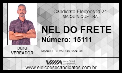 Candidato NEL DO FRETE 2024 - MAIQUINIQUE - Eleições