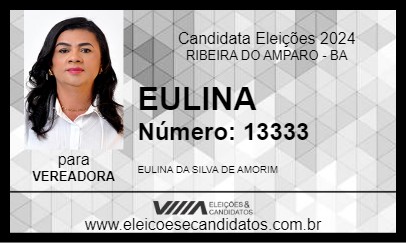 Candidato EULINA 2024 - RIBEIRA DO AMPARO - Eleições