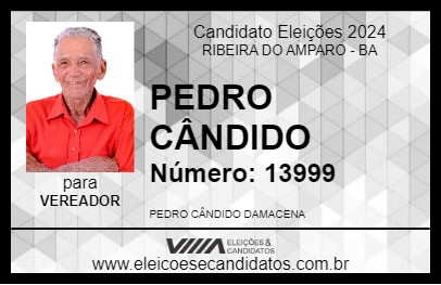 Candidato PEDRO CÂNDIDO 2024 - RIBEIRA DO AMPARO - Eleições