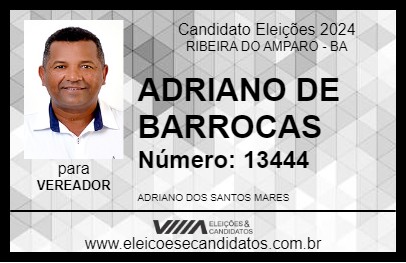 Candidato ADRIANO DE BARROCAS 2024 - RIBEIRA DO AMPARO - Eleições