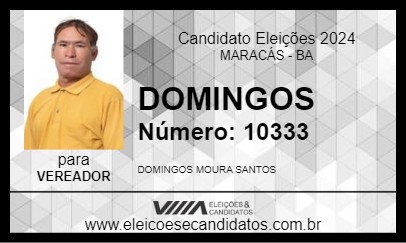 Candidato DOMINGOS 2024 - MARACÁS - Eleições