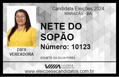 Candidato NETE DO SOPÃO 2024 - MARACÁS - Eleições