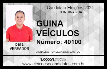 Candidato GUINA VEÍCULOS 2024 - OLINDINA - Eleições