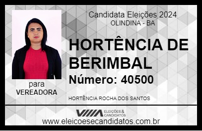 Candidato HORTÊNCIA DE BERIMBAL 2024 - OLINDINA - Eleições