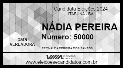 Candidato NÁDIA PEREIRA 2024 - ITABUNA - Eleições