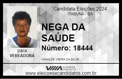 Candidato NEGA DA SAÚDE 2024 - ITABUNA - Eleições