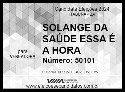 Candidato SOLANGE DA SAÚDE ESSA É A HORA 2024 - ITABUNA - Eleições