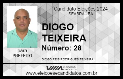 Candidato DIOGO TEIXEIRA 2024 - SEABRA - Eleições