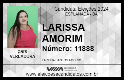 Candidato LARISSA AMORIM 2024 - ESPLANADA - Eleições