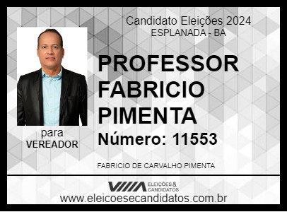 Candidato PROFESSOR FABRICIO PIMENTA 2024 - ESPLANADA - Eleições