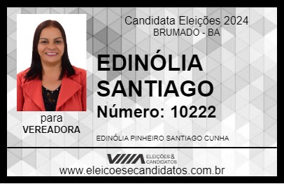 Candidato EDINÓLIA SANTIAGO 2024 - BRUMADO - Eleições