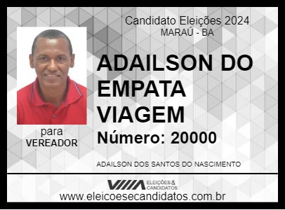 Candidato ADAILSON DO EMPATA VIAGEM 2024 - MARAÚ - Eleições