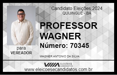 Candidato PROFESSOR WAGNER 2024 - QUIJINGUE - Eleições