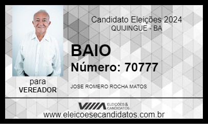 Candidato BAIO 2024 - QUIJINGUE - Eleições