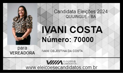 Candidato IVANI COSTA 2024 - QUIJINGUE - Eleições