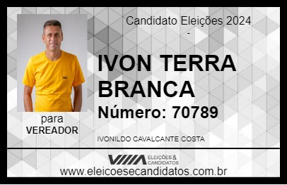 Candidato IVON TERRA BRANCA 2024 - QUIJINGUE - Eleições