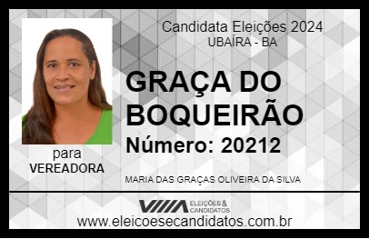 Candidato GRAÇA DO BOQUEIRÃO 2024 - UBAÍRA - Eleições