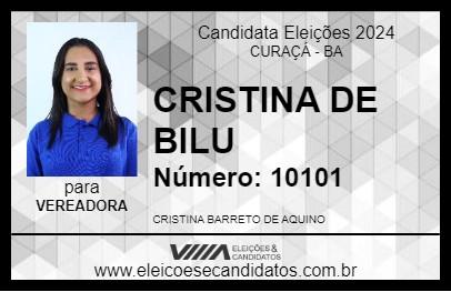 Candidato CRISTINA DE BILU 2024 - CURAÇÁ - Eleições