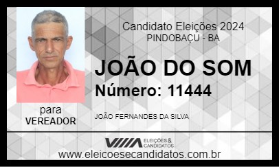 Candidato JOÃO DO SOM 2024 - PINDOBAÇU - Eleições