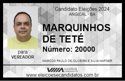 Candidato MARQUINHOS DE TETÉ 2024 - ANGICAL - Eleições