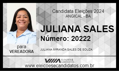 Candidato JULIANA SALES 2024 - ANGICAL - Eleições