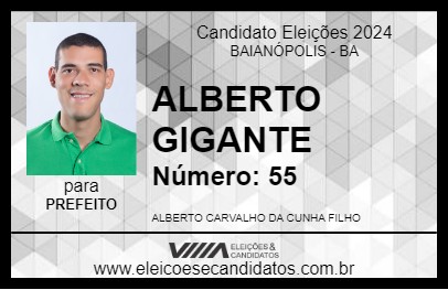 Candidato ALBERTO GIGANTE 2024 - BAIANÓPOLIS - Eleições