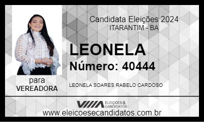 Candidato LEONELA 2024 - ITARANTIM - Eleições