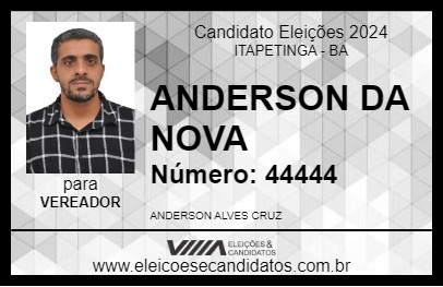 Candidato ANDERSON DA NOVA 2024 - ITAPETINGA - Eleições