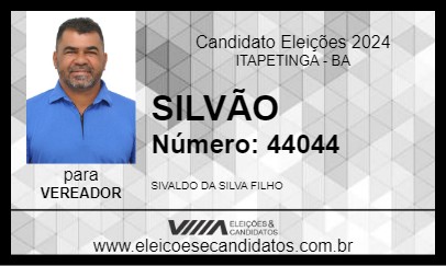 Candidato SILVÃO 2024 - ITAPETINGA - Eleições