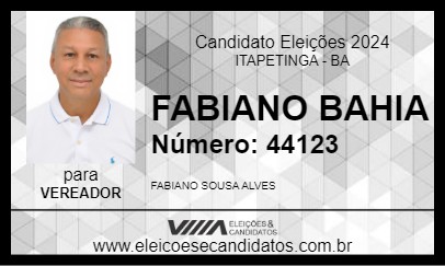 Candidato FABIANO BAHIA 2024 - ITAPETINGA - Eleições